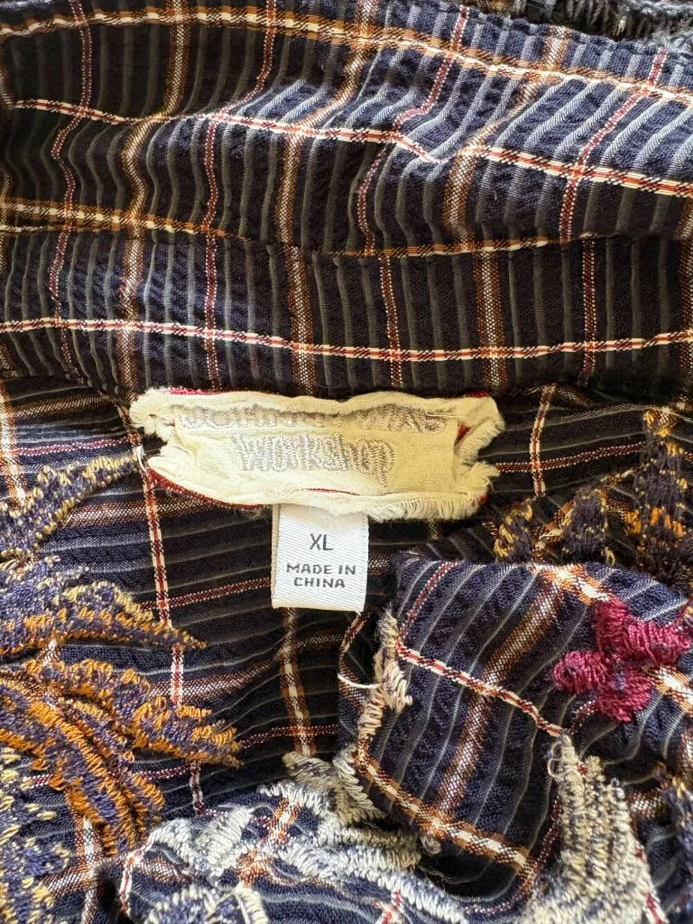 Johnny Was Emiko Easy Tiered Dress, Navy Plaid XL - Picture 15 of 16